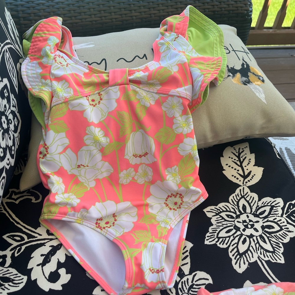 Janie and Jack Pink Floral Kids Swimsuit
